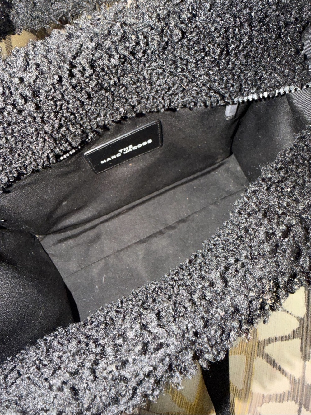 Marc Jacobs Black The Tote Bag Teddy Sherpa Tote - Picture 3 of 5